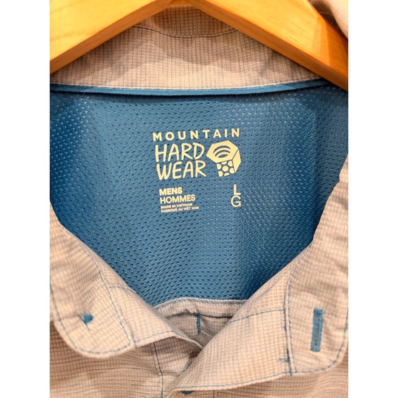 Mountain Hardwear Men's Short Sleeve Button Down Shirt Large Gray Lightweight - Picture 2 of 3